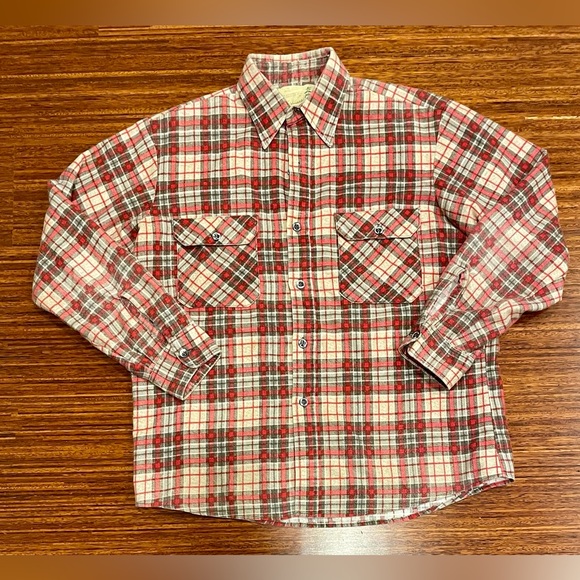 Sears Fieldmaster Vintage flannel button down GUC size large - Picture 1 of 3